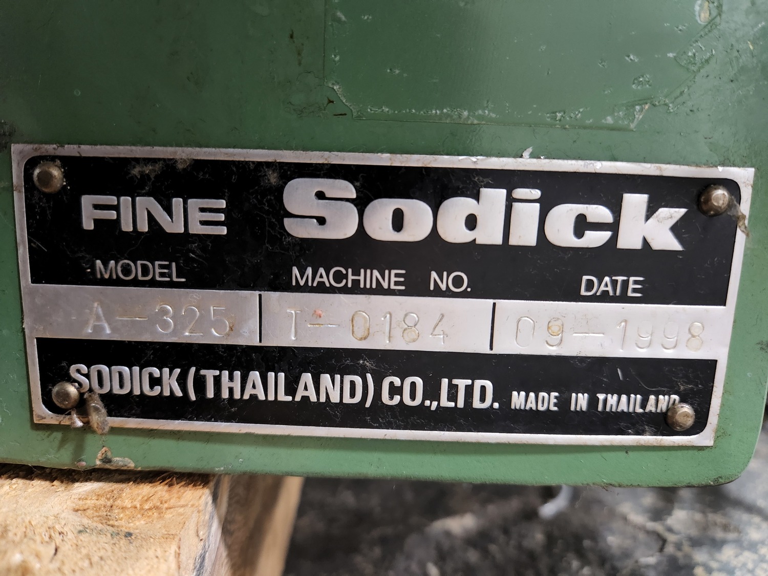Sodick A325, Machine ID:9230